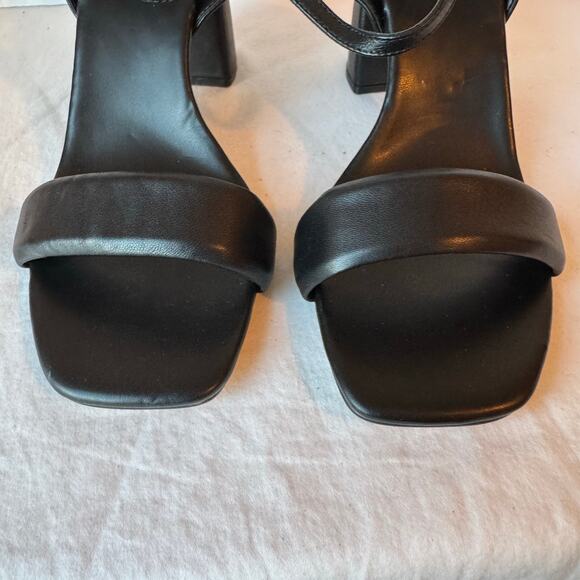 Steve Madden Mareena Leather Block Heel Sandal‎ Womens sz 10 Black Ankle Strap - Picture 4 of 11
